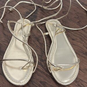 Anthropologie- Lace up the leg shoes